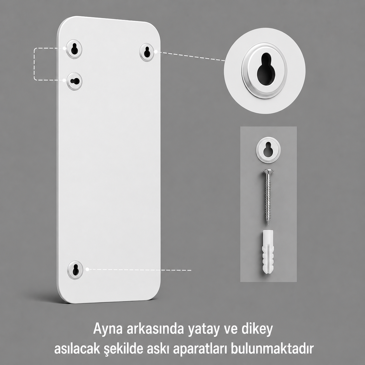Modern Yuvarlatılmış Köşeli Boy Aynası 40x120 cm – Minimalist İnce Çerçeveli Dekoratif Duvar Aynası