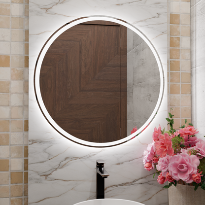 Yuvarlak LED Banyo Aynası – Modern Işıklı Daire Ayna | Dokunmatik & Sıcak/Soğuk LED