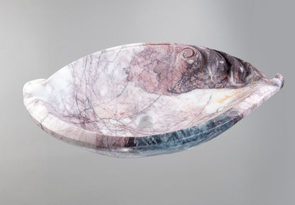 Rosso Levanto Marble Lavabo – Doğal Rosso Levanto Mermer Tezgâh Üstü Banyo Lavabosu (L 65 × W 40 × H 14 cm)