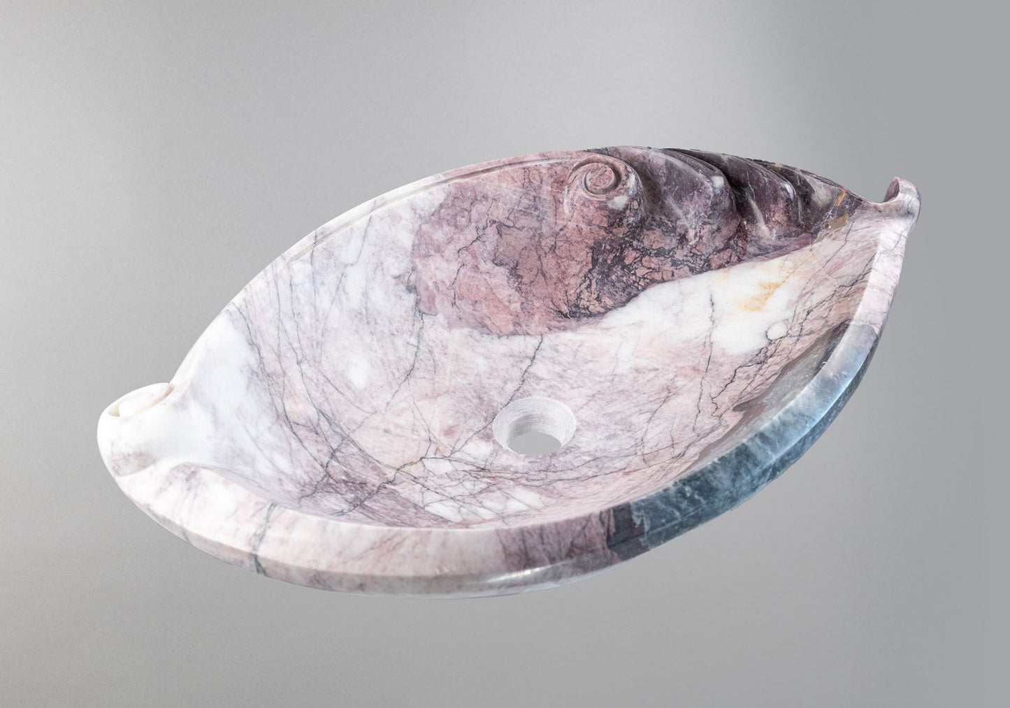 Rosso Levanto Marble Lavabo – Doğal Rosso Levanto Mermer Tezgâh Üstü Banyo Lavabosu (L 65 × W 40 × H 14 cm)