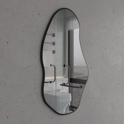 Modern Asimetrik Duvar Aynası – Organik Form Çerçeveli Dekoratif Banyo ve Salon Aynası