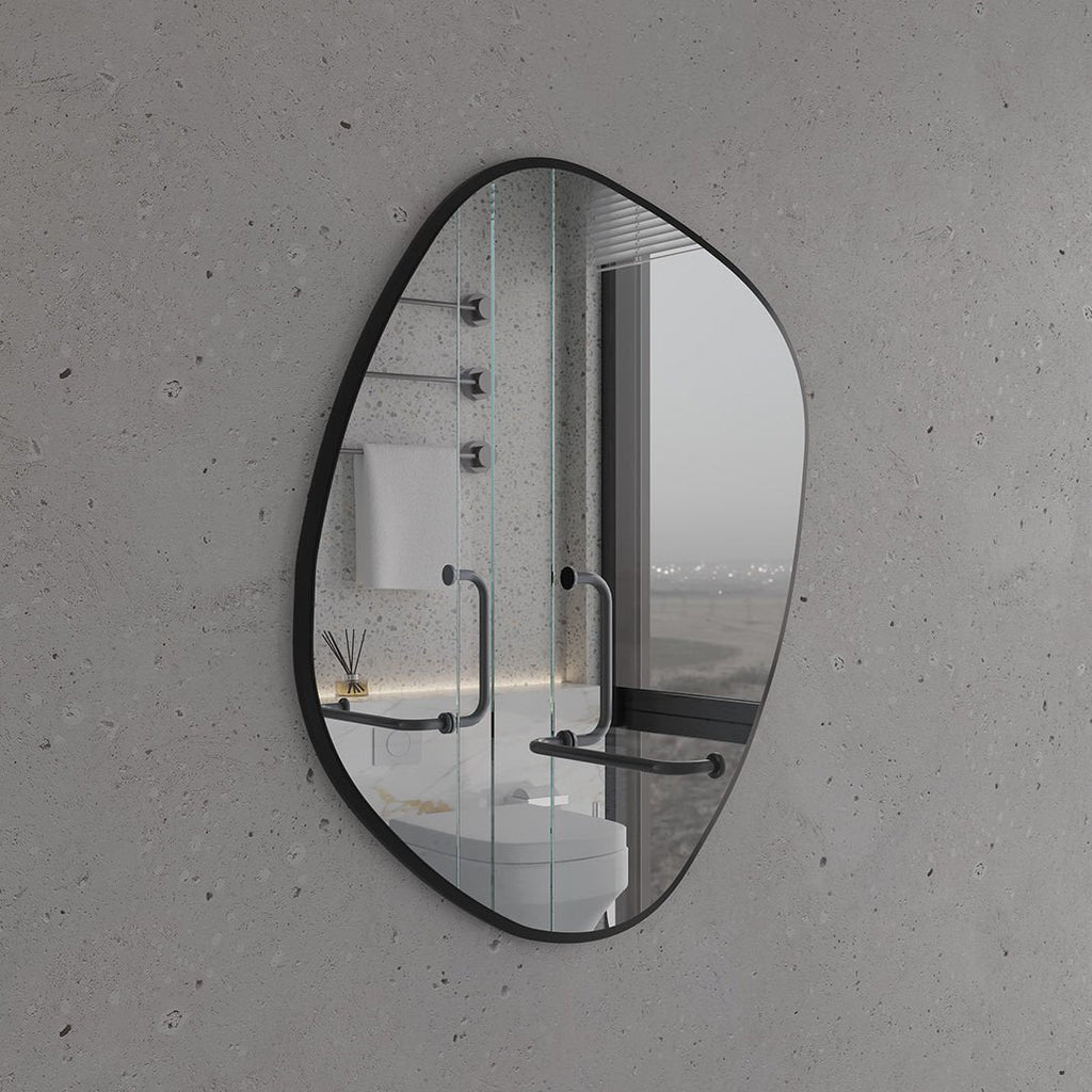 Modern Asimetrik Duvar Aynası – Organik Şekilli Çerçeveli Banyo ve Salon Dekoratif Ayna