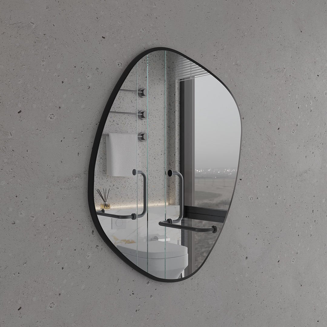 Modern Asimetrik Duvar Aynası – Organik Şekilli Çerçeveli Banyo ve Salon Dekoratif Ayna