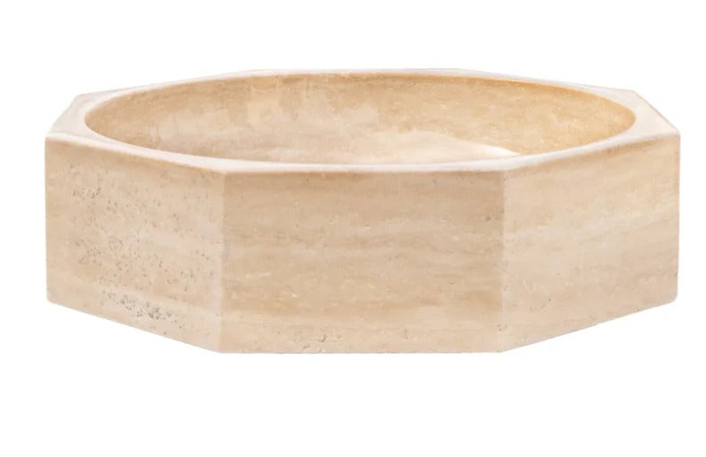 Calacatta Viola Mermer Sekizgen Lavabo – El Yapımı Banyo Lavabosu | 41×41×13 cm
