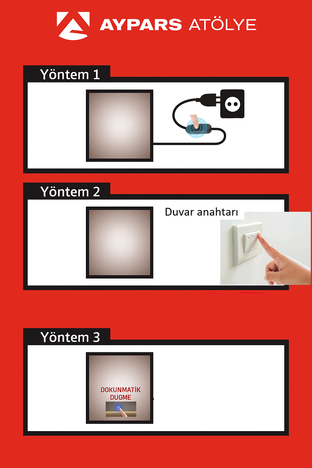 Yarım Ay LED Banyo Aynası – Modern Arkadan Aydınlatmalı Ayna, Dekoratif Minimal Tasarım Aydınlatmalı Ayna