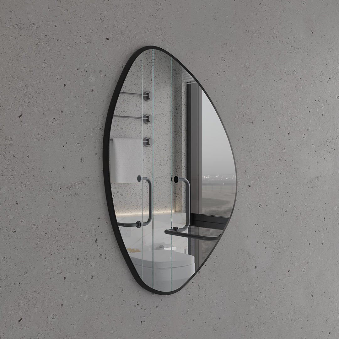 Modern Asimetrik Dekoratif Ayna – Organik Tasarım Çerçeveli Banyo ve Salon Duvar Aynası