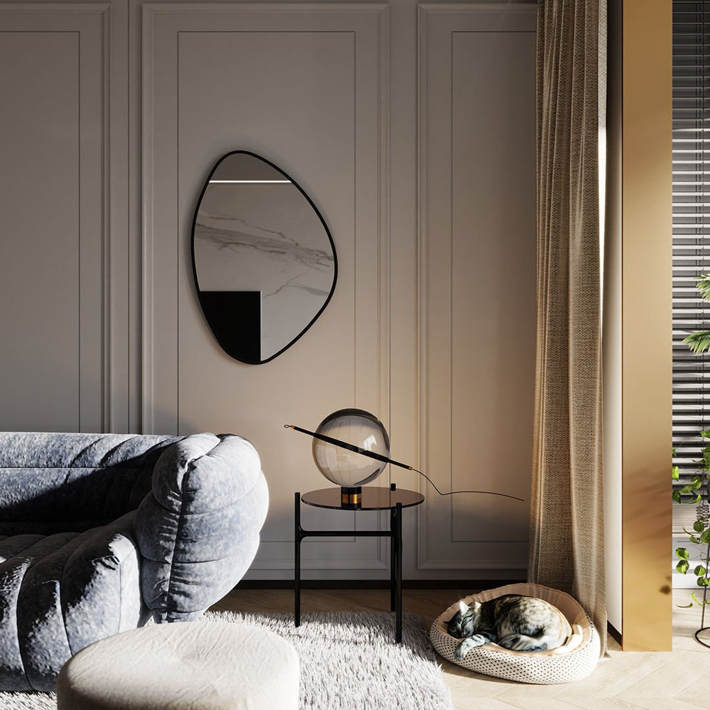 Modern Asimetrik Dekoratif Ayna – Organik Tasarım Çerçeveli Banyo ve Salon Duvar Aynası