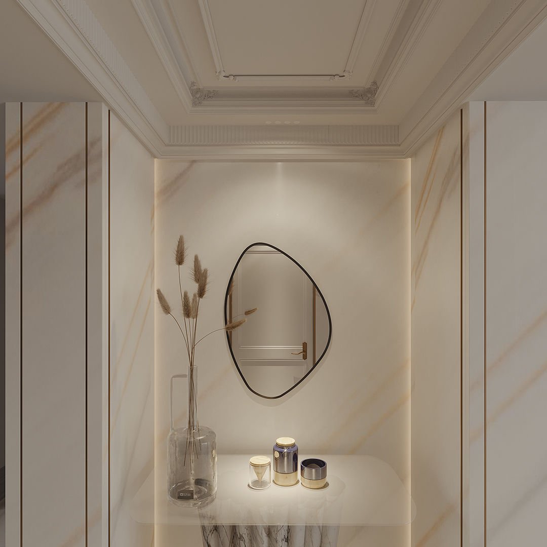 Modern Asimetrik Dekoratif Ayna – Organik Tasarım Çerçeveli Banyo ve Salon Duvar Aynası