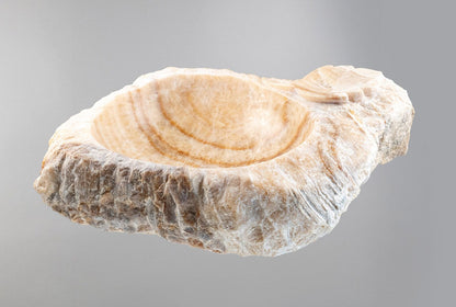 Honey Onyx Marble Lavabo – Doğal Honey Onyx Mermer Tezgâh Üstü Banyo Lavabosu (L 55 × W 45 × H 14 cm)