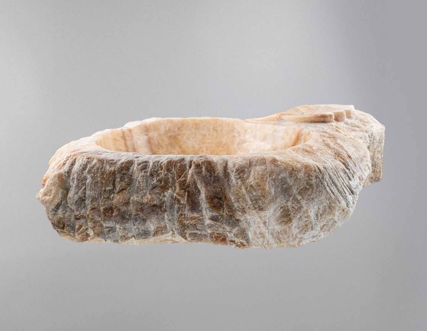 Honey Onyx Marble Lavabo – Doğal Honey Onyx Mermer Tezgâh Üstü Banyo Lavabosu (L 55 × W 45 × H 14 cm)