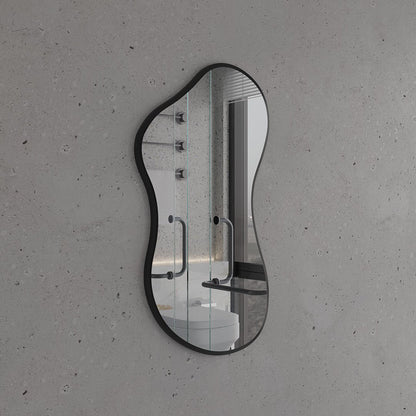 Modern Organik Şekilli Dekoratif Banyo Aynası – Çerçeveli Düzensiz Tasarım Ayna | Minimalist & Japandi Duvar Aynası
