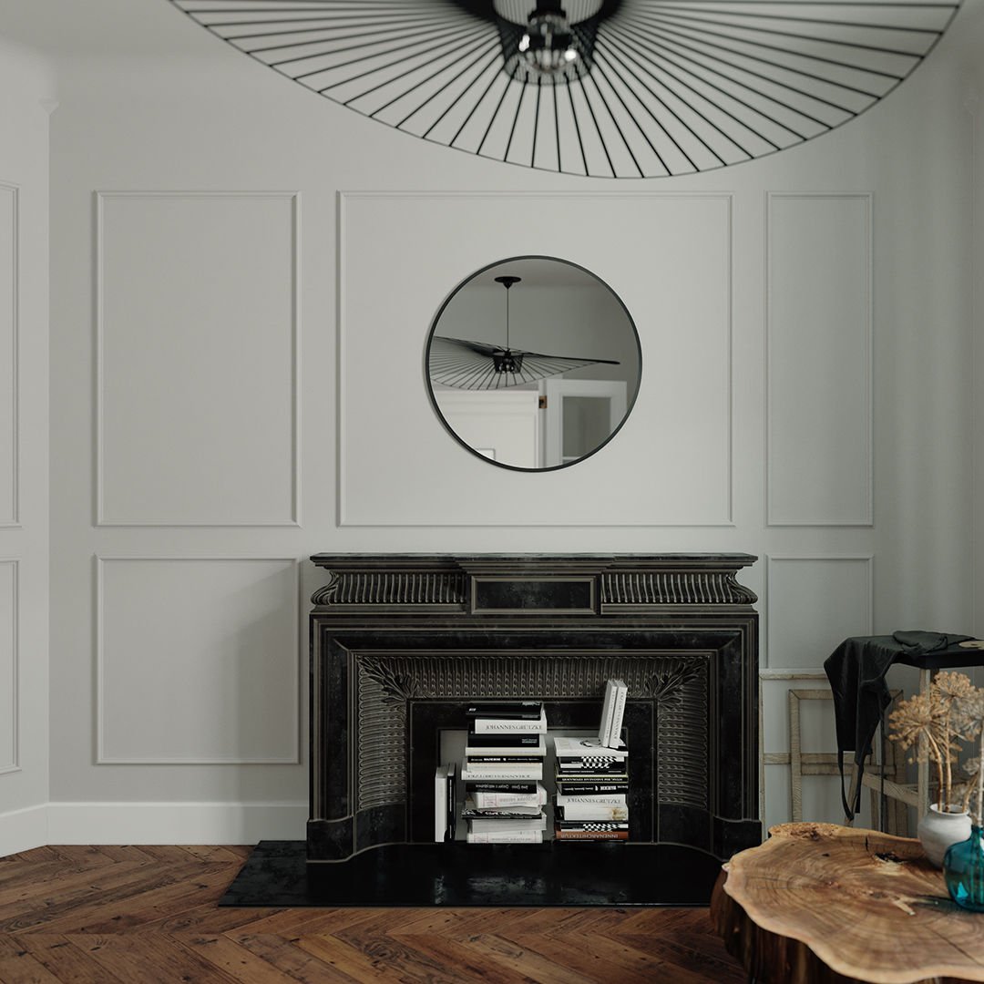 Modern Çerçeveli Yuvarlak Ayna – Minimalist Duvar Dekoru Banyo & Yatak Odası Aynası