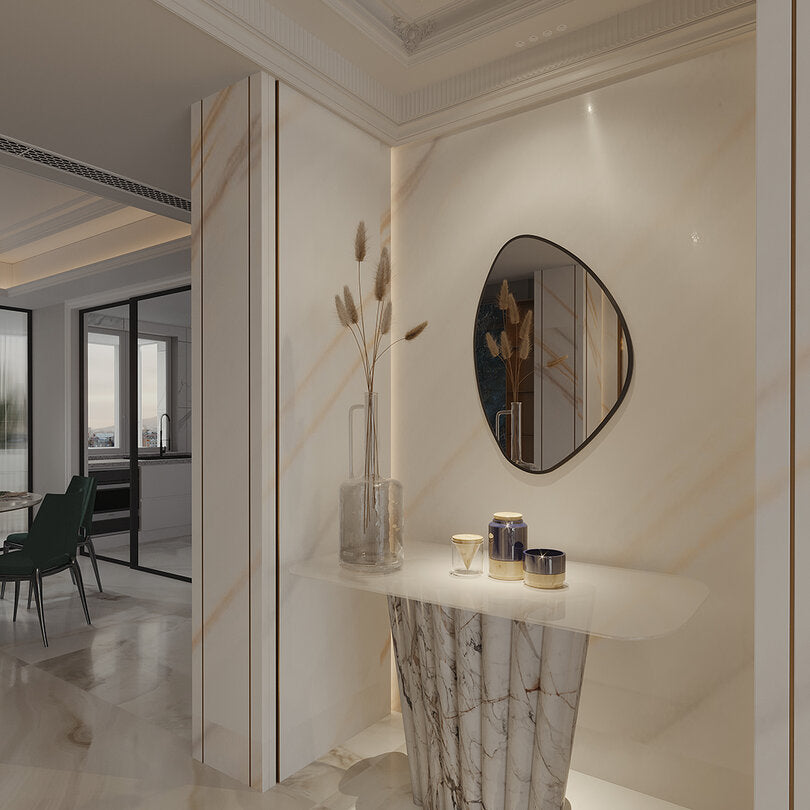 Modern Asimetrik Dekoratif Ayna – Organik Tasarım Çerçeveli Banyo ve Salon Duvar Aynası