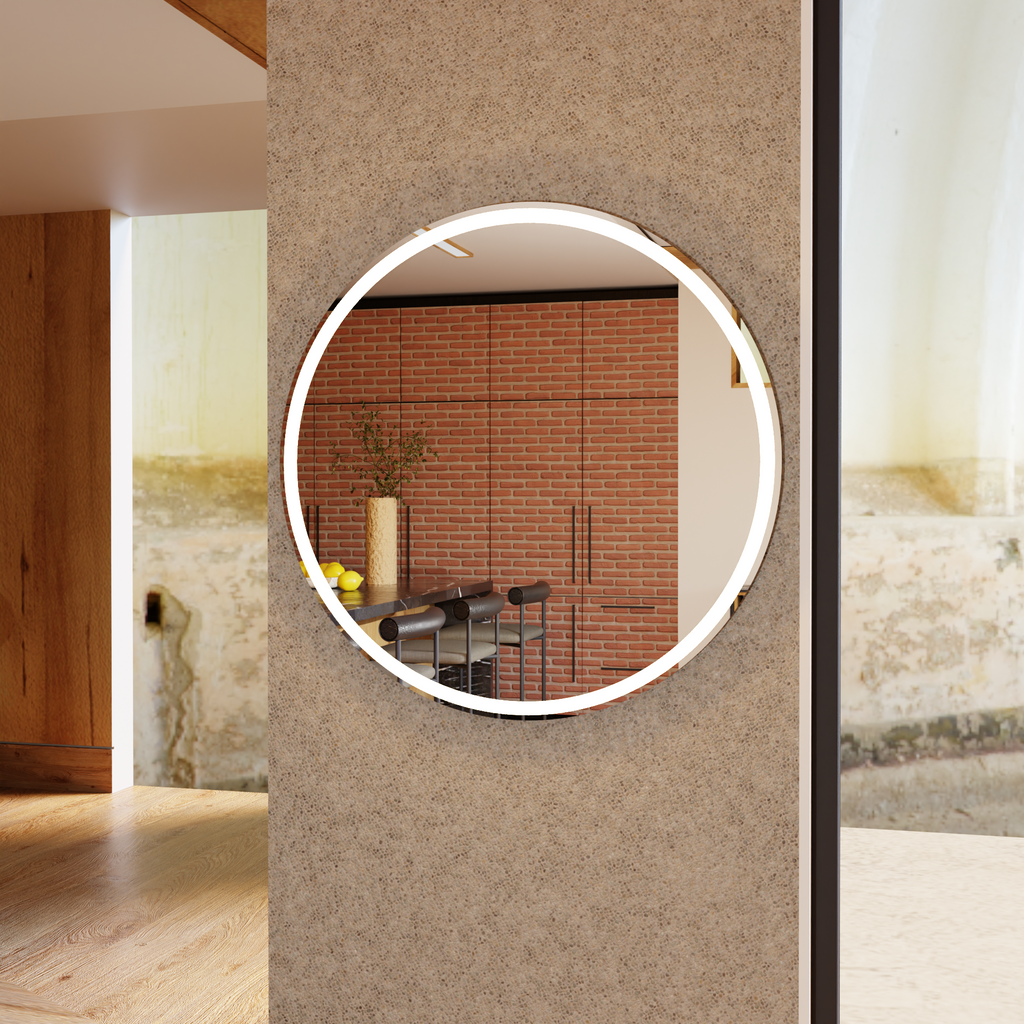 Yuvarlak LED Banyo Aynası – Modern Işıklı Daire Ayna | Dokunmatik & Sıcak/Soğuk LED