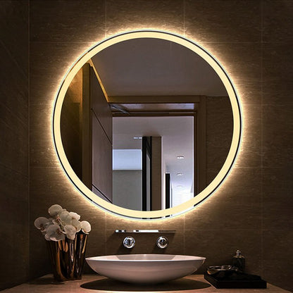 Yuvarlak LED Banyo Aynası – Modern Işıklı Daire Ayna | Dokunmatik & Sıcak/Soğuk LED