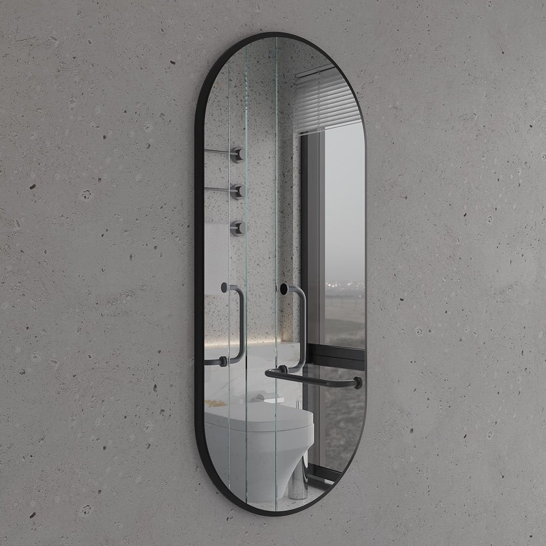 Modern Çerçeveli Oval Duvar Aynası – Dekoratif Banyo ve Salon Aynası Tasarımı