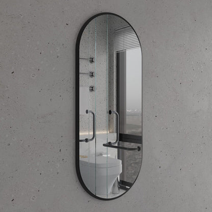 Modern Çerçeveli Oval Duvar Aynası – Dekoratif Banyo ve Salon Aynası Tasarımı