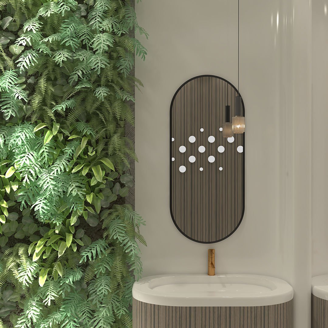 Modern Çerçeveli Oval Duvar Aynası – Dekoratif Banyo ve Salon Aynası Tasarımı