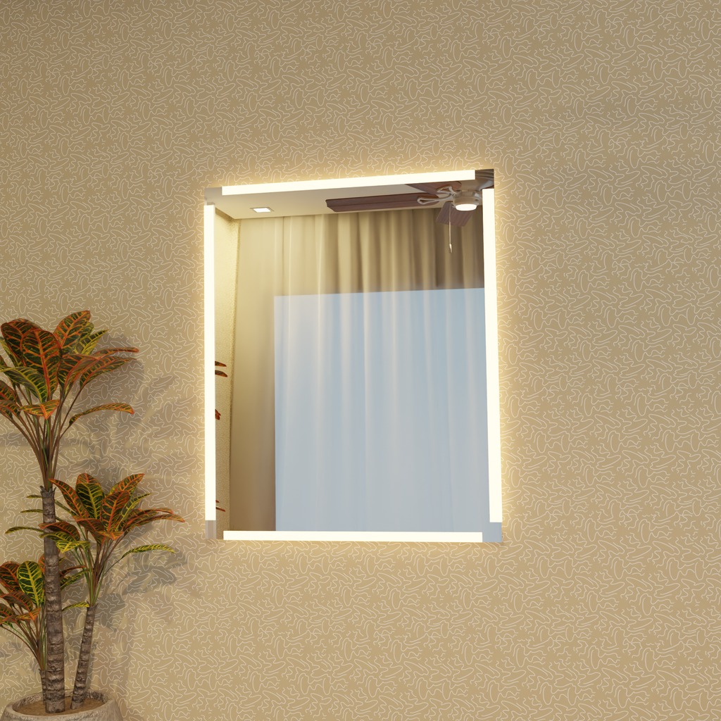 Modern LED Banyo Aynası Dikdörtgen Işıklı Ayna – Minimalist Duvar Tipi Makyaj ve Lavabo Üstü Ayna