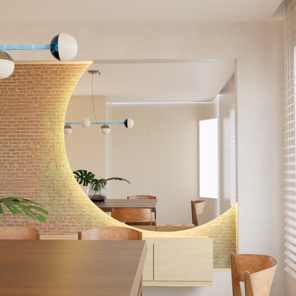 LED Aydınlatmalı Kavisli Ayna – Modern Dekoratif Banyo ve Duvar Aynası