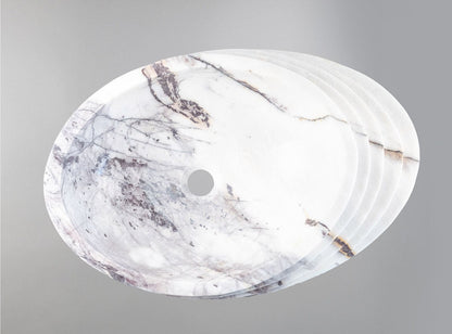 Picasso Marble Lavabo – Doğal Picasso Marble Tezgâh Üstü Banyo Lavabosu (L 60 × W 40 × H 15 cm)