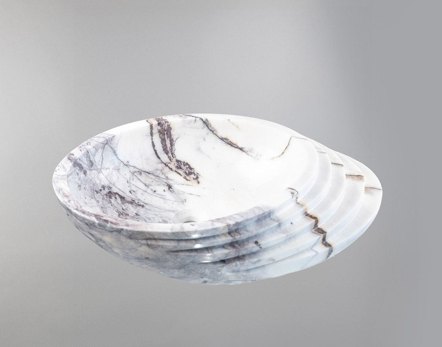 Picasso Marble Lavabo – Doğal Picasso Marble Tezgâh Üstü Banyo Lavabosu (L 60 × W 40 × H 15 cm)