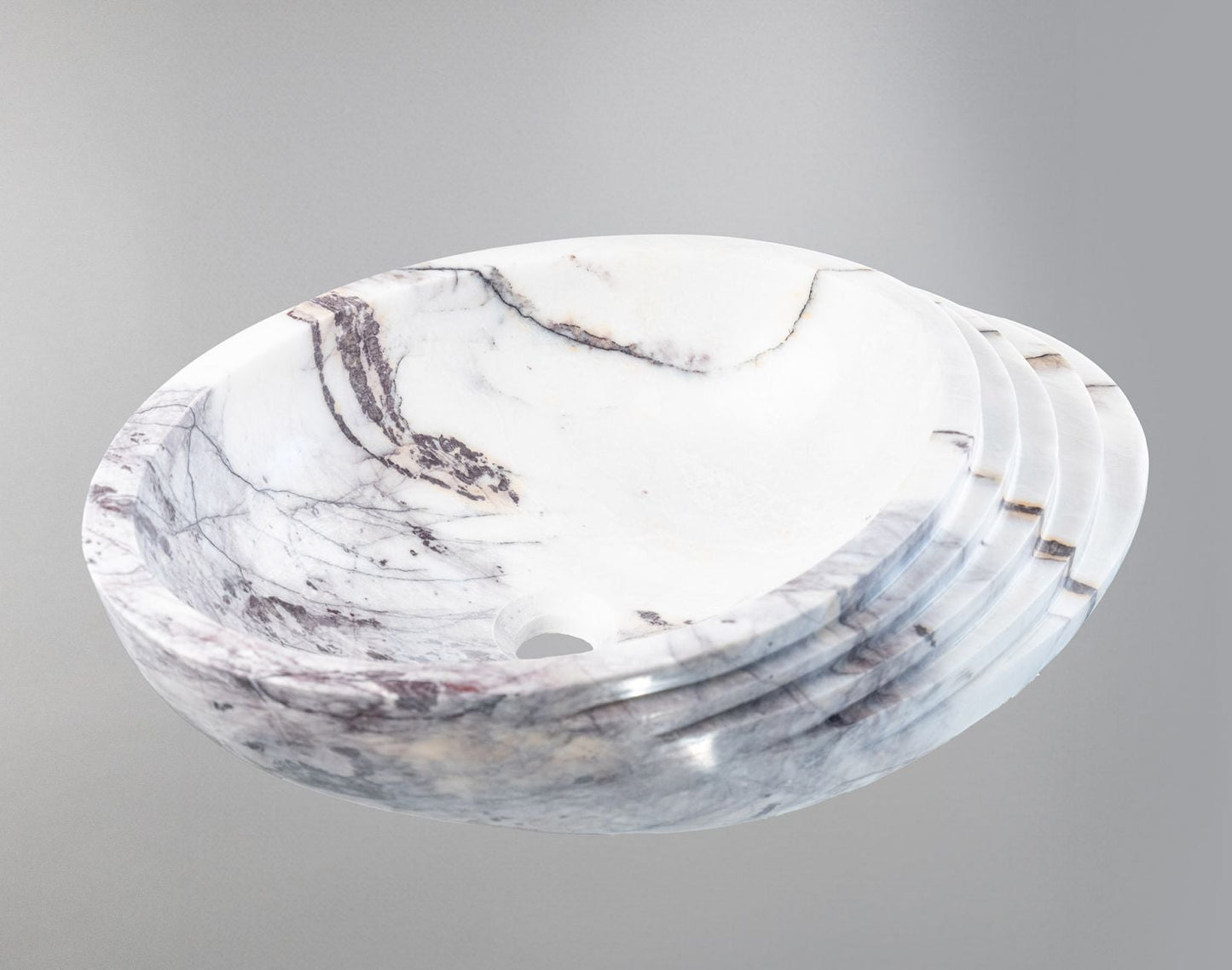 Picasso Marble Lavabo – Doğal Picasso Marble Tezgâh Üstü Banyo Lavabosu (L 60 × W 40 × H 15 cm)