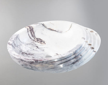 Picasso Marble Lavabo – Doğal Picasso Marble Tezgâh Üstü Banyo Lavabosu (L 60 × W 40 × H 15 cm)