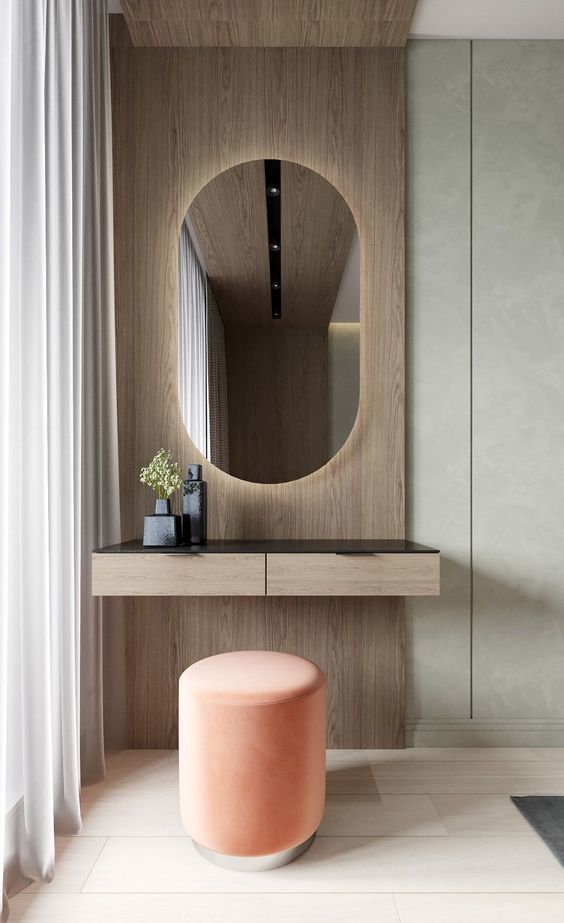 Oval LED Aydınlatmalı Ayna – Modern Dekoratif Banyo Aynası, Arkadan Işıklı Tasarım