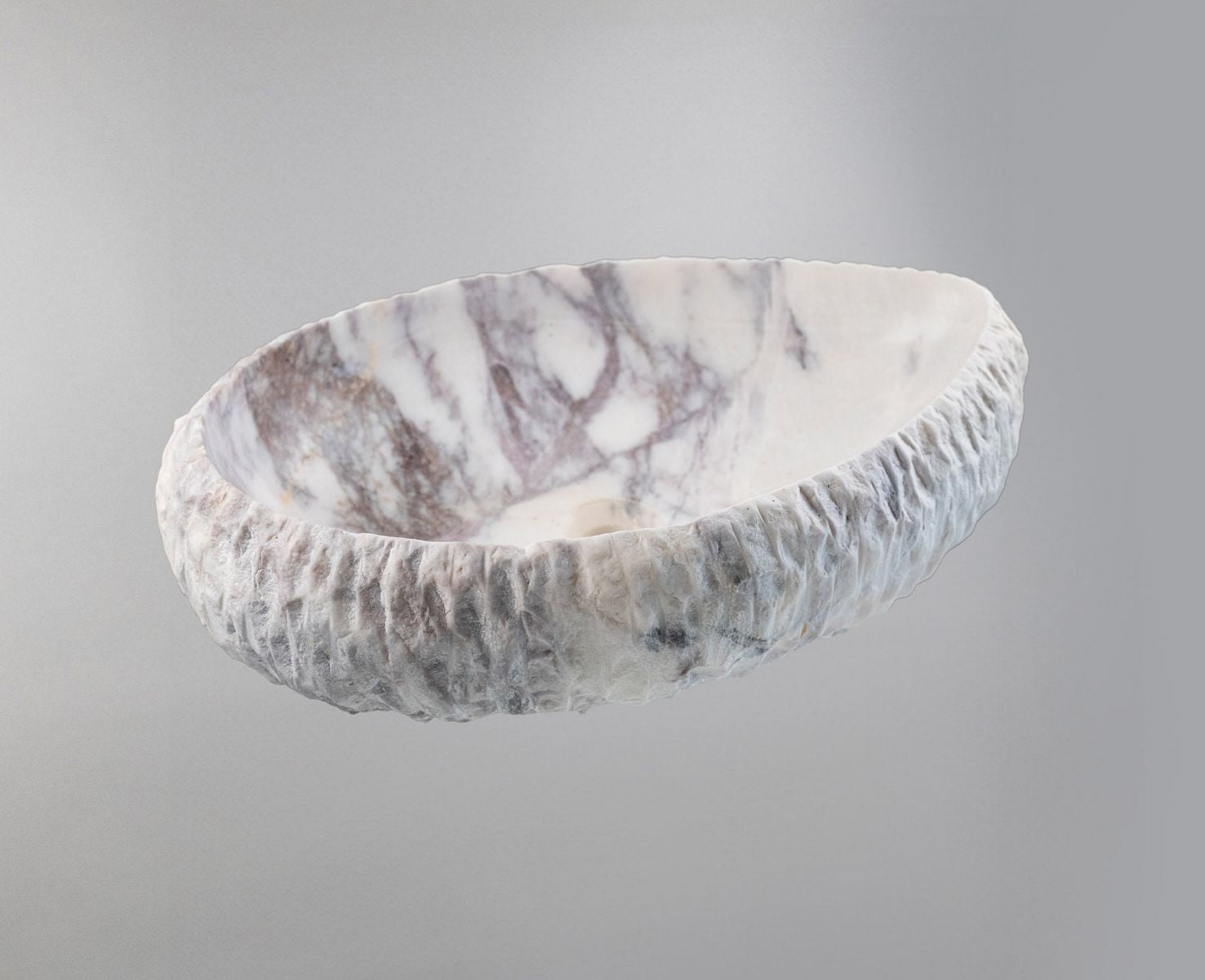 Doğal Mermer Lavabo – Krem & Pembe Damar Desenli Tezgâh Üstü Doğaltaş Banyo Lavabosu (L 55 × W 40 × H 14 cm)