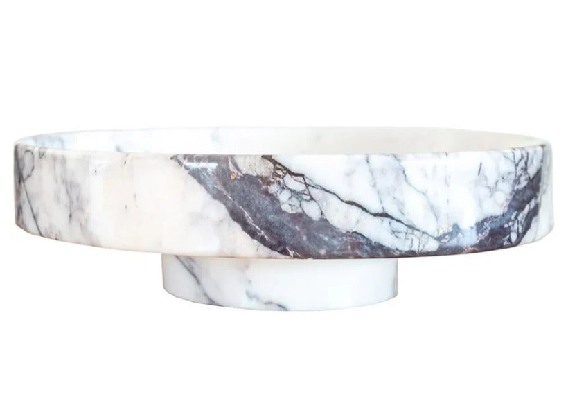 New York Mermeri Yuvarlak Doğal Taş Lavabo – 39×39×11 cm