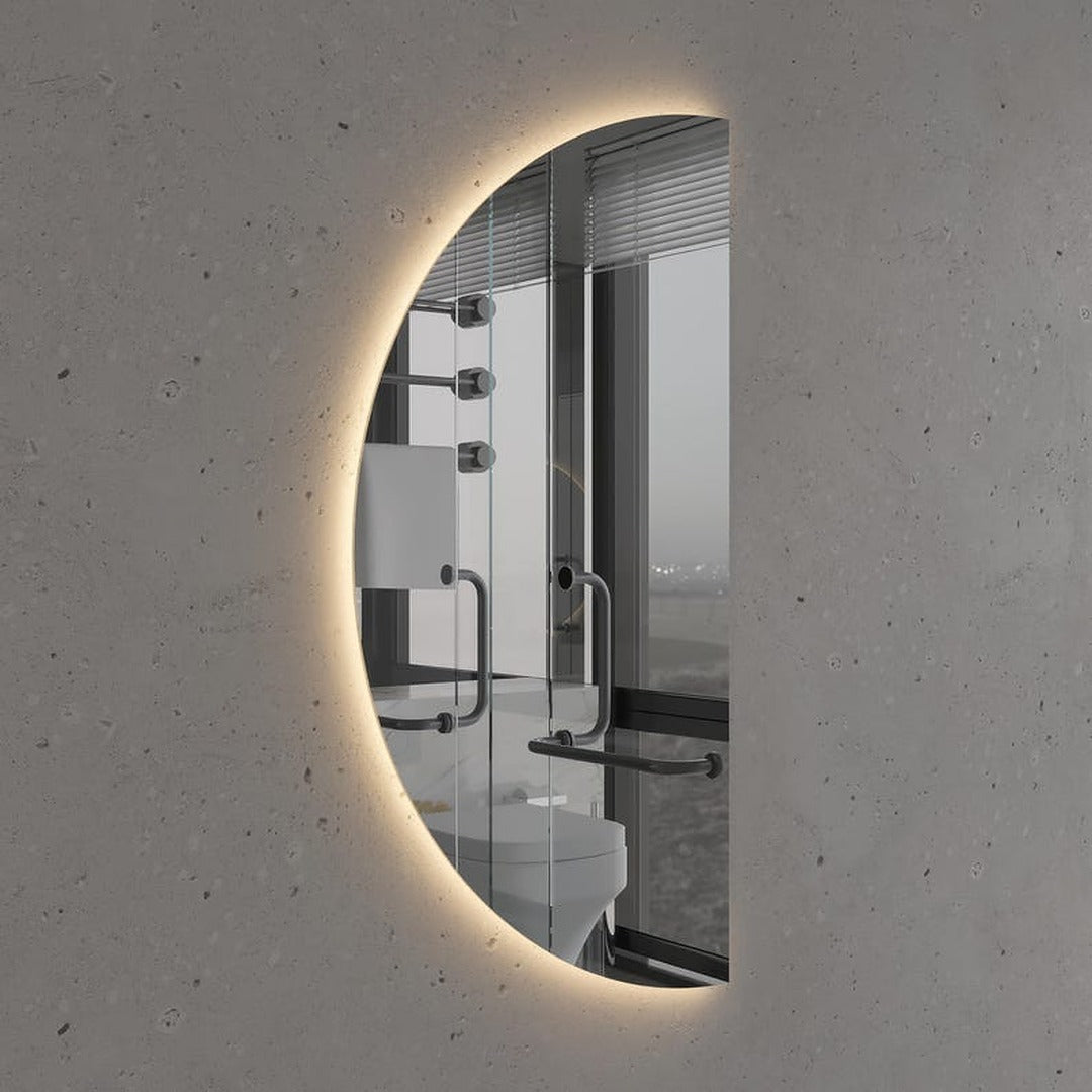 Yarım Ay LED Banyo Aynası – Modern Arkadan Aydınlatmalı Ayna, Dekoratif Minimal Tasarım Aydınlatmalı Ayna