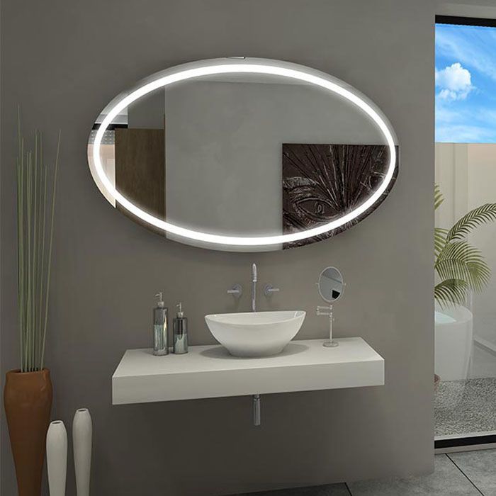 LED Işıklı Oval Ayna – Şık ve Minimalist Banyo Dekorasyon Aynası