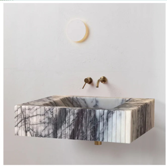 Calacatta Viola Mermer Duvara Monte Köşe Lavabo – Lüks Köşe Mermer Lavabo | Türkiye Üretimi