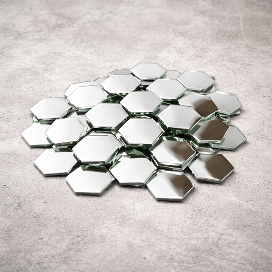 Altıgen Parça Ayna 5x5 cm & 10x10 cm | Dekoratif Mozaik Cam Hobi Aynası