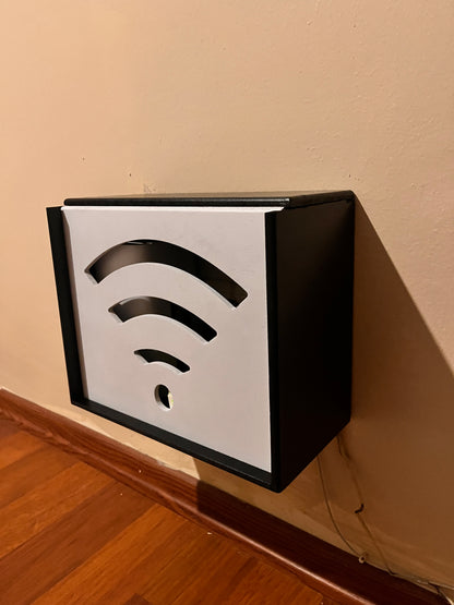 Ahşap WiFi Modem Kutusu – Duvar Tipi Kablo Gizleyici &amp; Router Saklama Kutusu – Dekoratif Modem Koruma Kabini