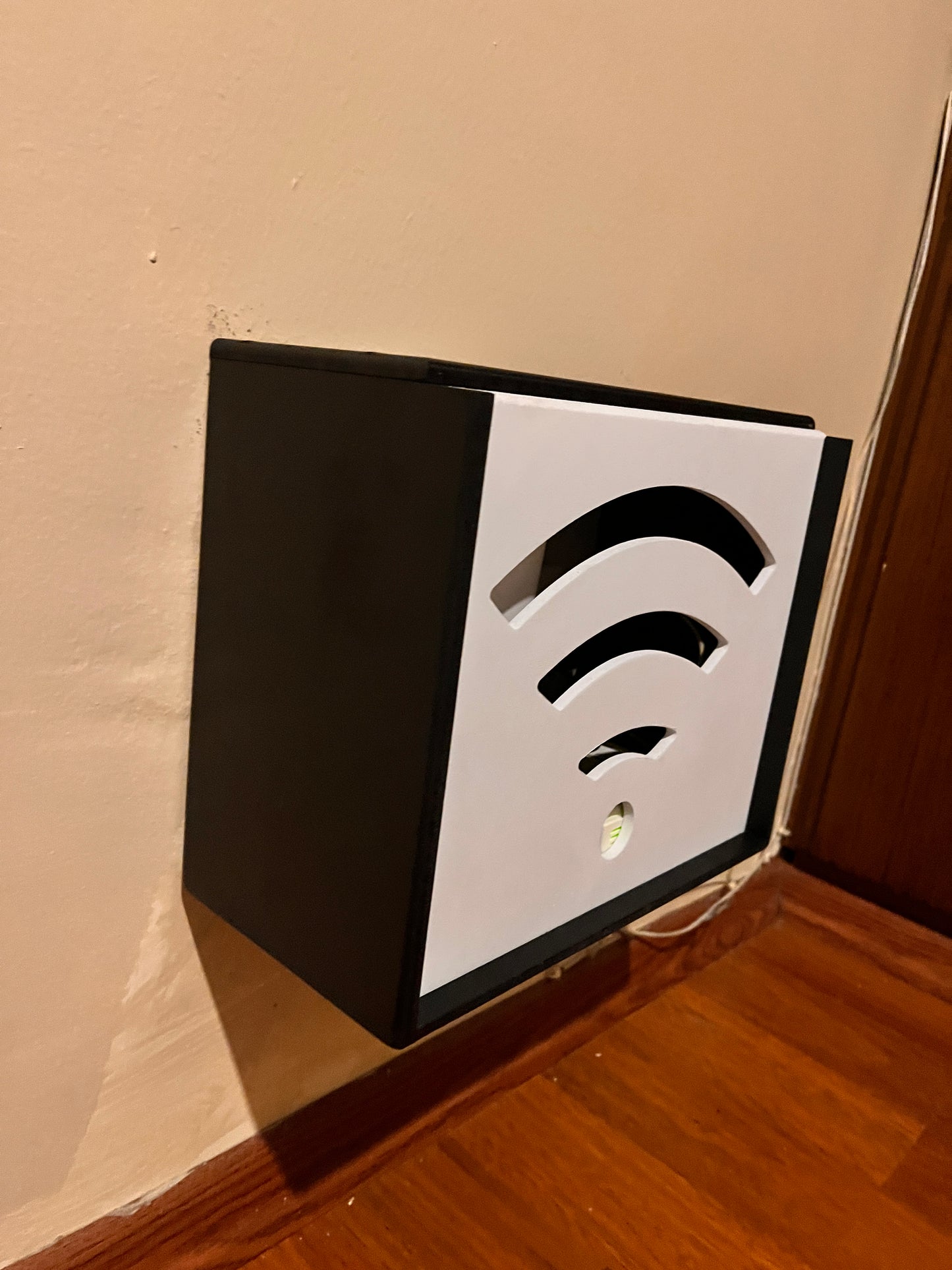 Ahşap WiFi Modem Kutusu – Duvar Tipi Kablo Gizleyici &amp; Router Saklama Kutusu – Dekoratif Modem Koruma Kabini
