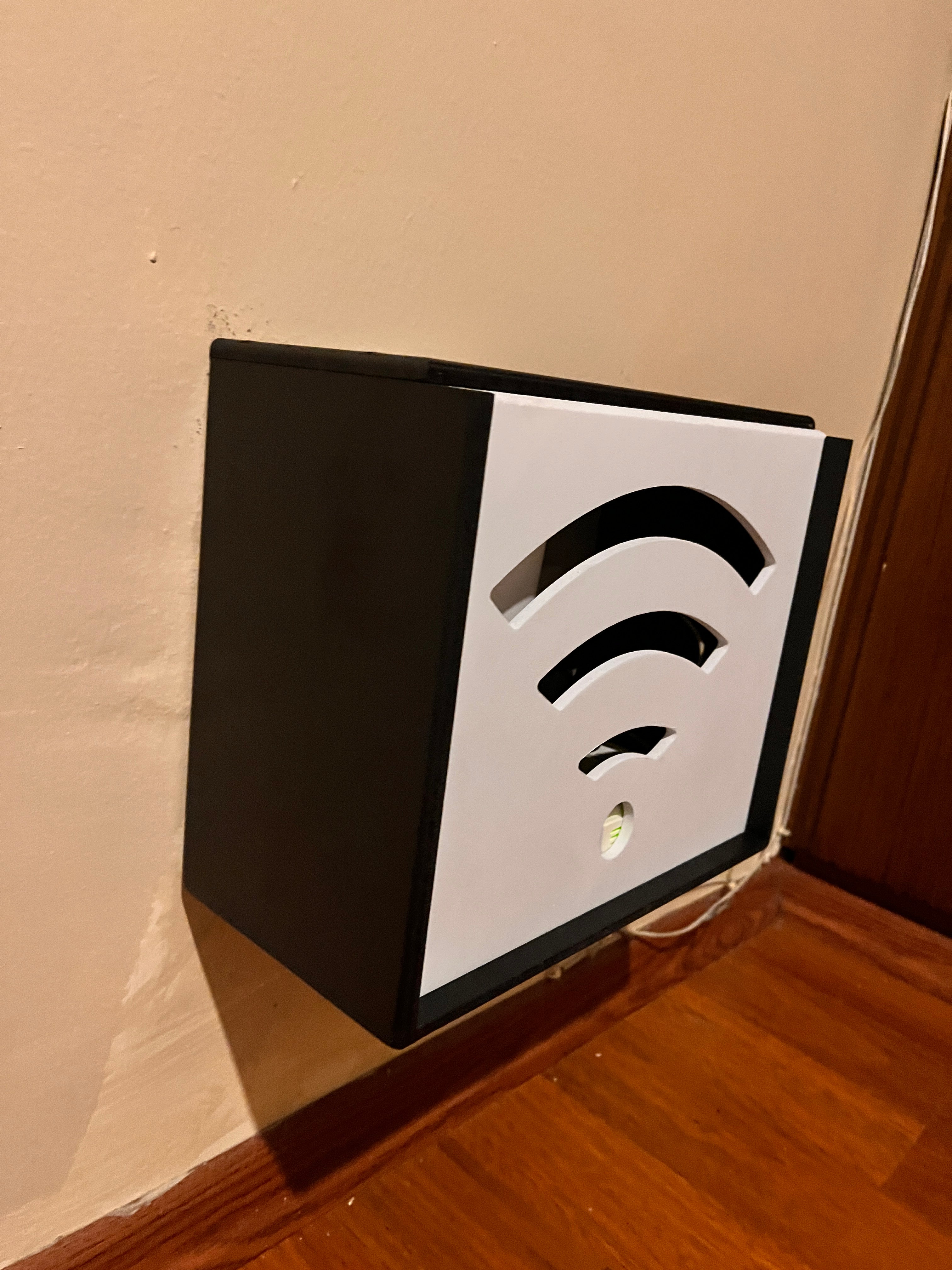 Ahşap WiFi Modem Kutusu – Duvar Tipi Kablo Gizleyici &amp; Router Saklama Kutusu – Dekoratif Modem Koruma Kabini