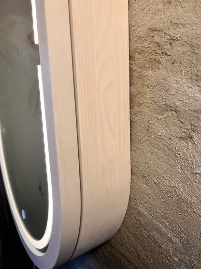 LED Işıklı Dimmable Banyo Aynası Dolaplı – Modern Duvar Tipi Oval Tasarım