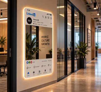 LinkedIn Tasarımlı LED Ayna | Kişiye Özel Firma Logolu Ayna