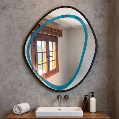 Organik Şekilli Modern Ayna – Asimetrik Dekoratif Banyo ve Salon Duvar Aynası