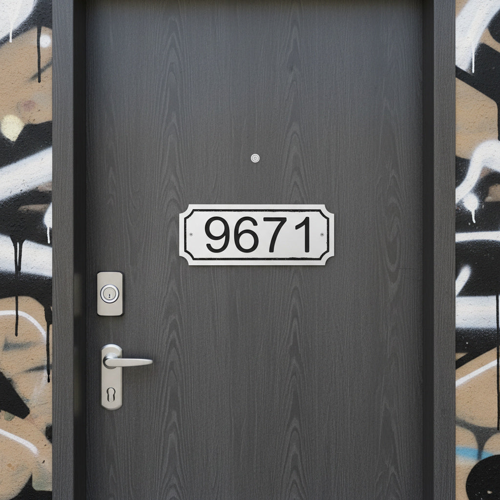 Daire Kapı Numarası – Modern Duvar Tipi Apartman Numarası Plaketi (Gümüş & Altın) – Özel Ölçü ve Numara Üretimi