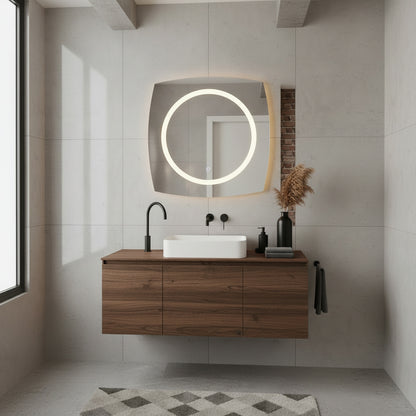 Modern LED Halkalı Duvar Aynası – Makyaj Masası İçin Dekoratif Aydınlatmalı Ayna