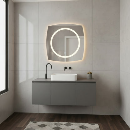 Modern LED Halkalı Duvar Aynası – Makyaj Masası İçin Dekoratif Aydınlatmalı Ayna