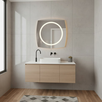 Modern LED Halkalı Duvar Aynası – Makyaj Masası İçin Dekoratif Aydınlatmalı Ayna