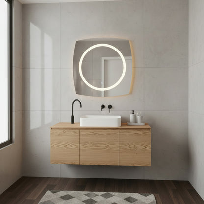 Modern LED Halkalı Duvar Aynası – Makyaj Masası İçin Dekoratif Aydınlatmalı Ayna