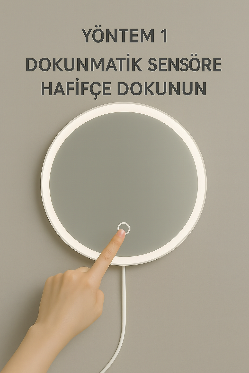 LED Işıklı Makyaj Aynası Masa Üstü, Ayarlanabilir Aydınlatmalı Modern Makyaj Aynası