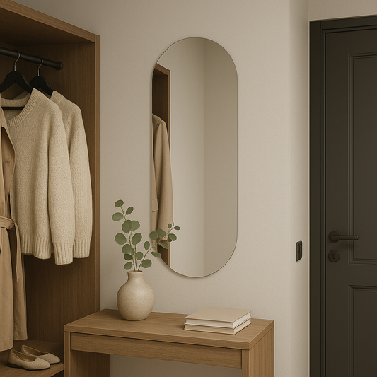 Modern Kavisli Boy Aynası – Dekoratif Arch Duvar Aynası, Tam Boy Minimalist Ayna Modeli