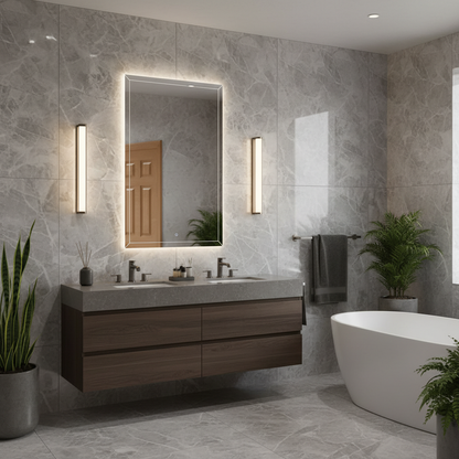 Premium Beveled Edge LED Ayna – Minimalist ve Şık Işıklı Duvar Aynası