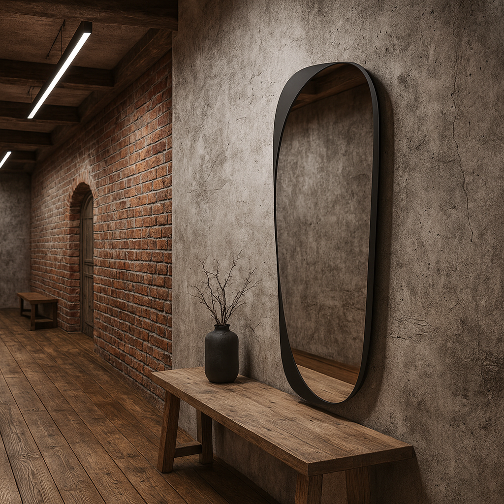 Modern Organik Form Dekoratif Duvar Aynası – Asimetrik Tasarım Banyo ve Salon Şekilli Ayna